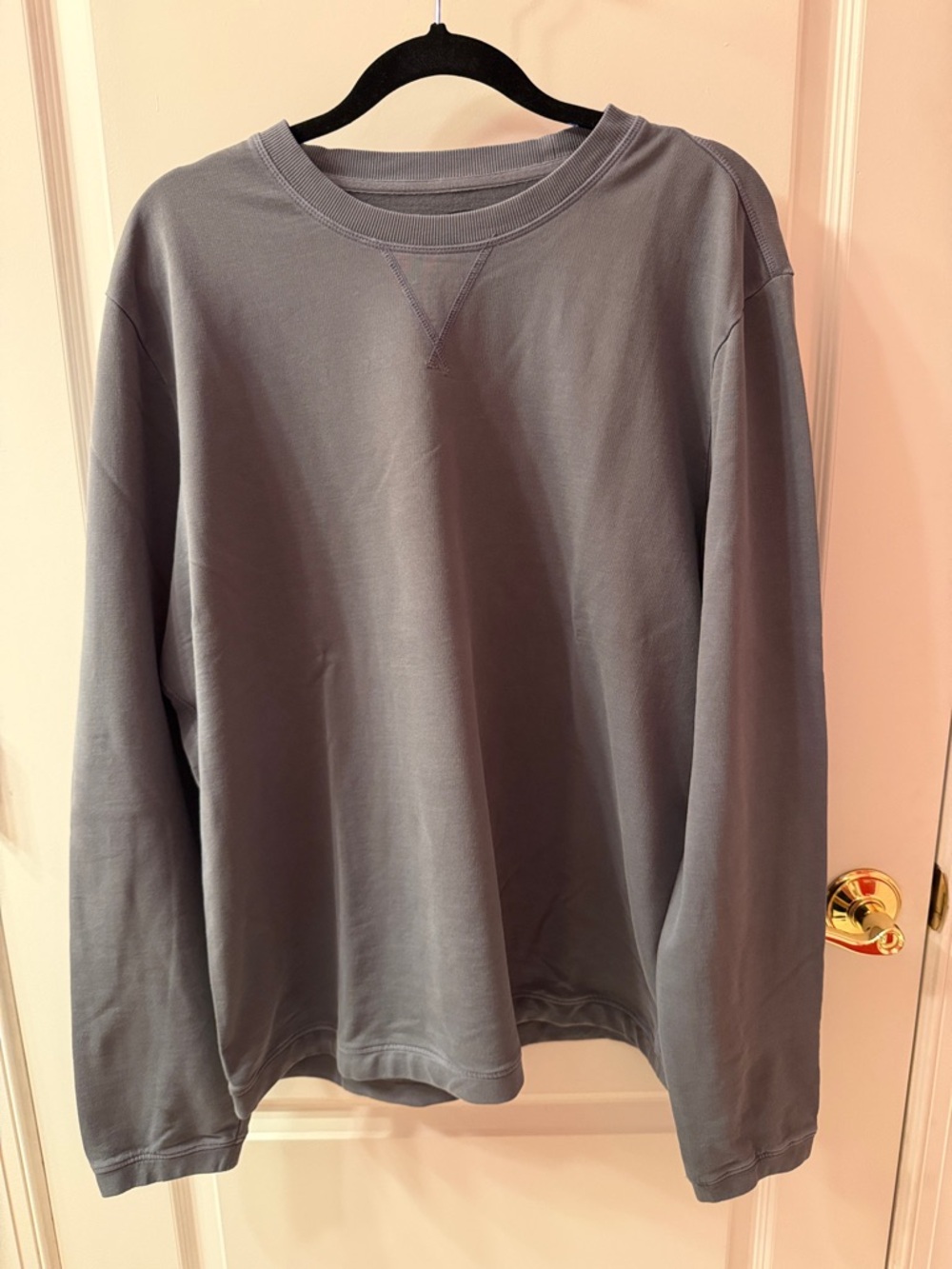 PAIGE Ribbed-Neck Sweatshirt in gray